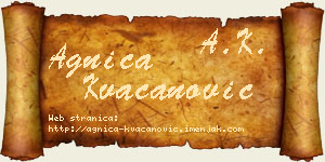 Agnica Kvačanović vizit kartica